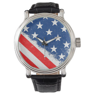 American Flag Shirt USA Patriotic Star Stripes Watch