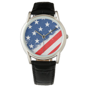 American Flag Shirt USA Patriotic Star Stripes Watch
