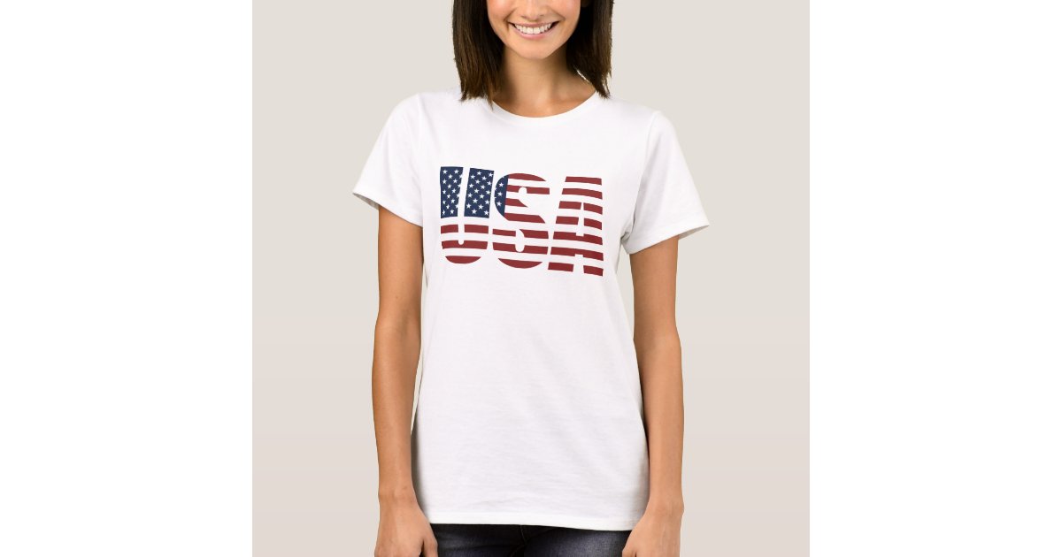 American Flag Shirt Women's USA Patriotic America | Zazzle