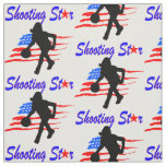 AMERICAN FLAG SHOOTING STAR BASKETBALL GIRL FABRIC