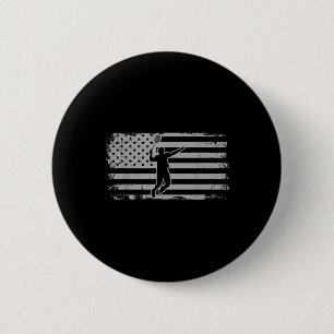 American Flag Shuttle Badminton Button