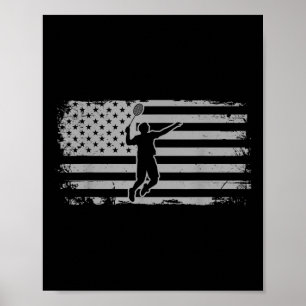 American Flag Shuttle Badminton Poster