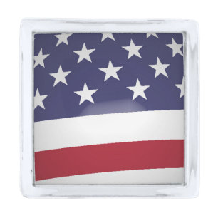 AMERICAN FLAG SILVER FINISH LAPEL PIN