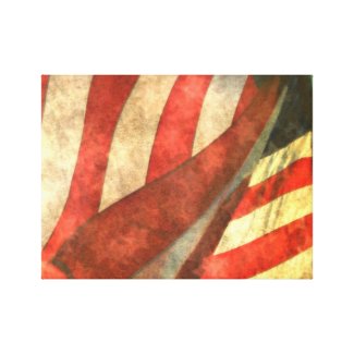 American Flag Single Panel Wrapped Canvas Print