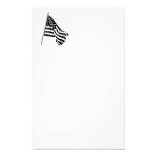 American Flag Sketch Stationery Design