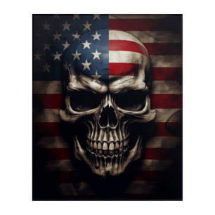 American Flag Skull  Acrylic Print