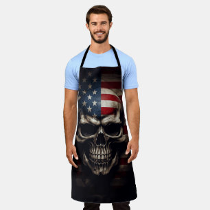 American Flag Skull  Apron