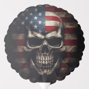 American Flag Skull Balloon