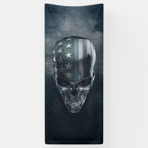 American Flag Skull Banner