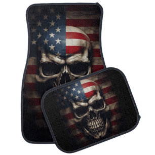 American Flag Skull Car Floor Mat