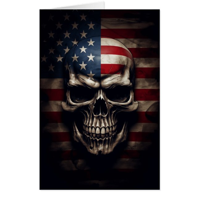 American Flag Skull  Card (Front)