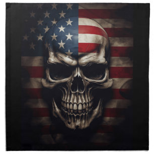American Flag Skull Cloth Napkin