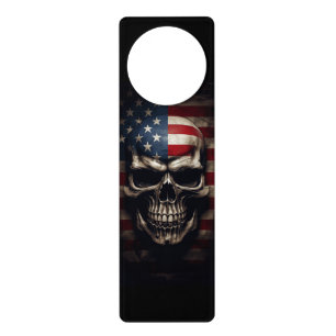 American Flag Skull Door Hanger