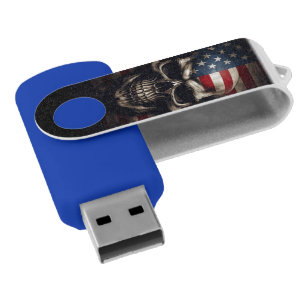 American Flag Skull Flash Drive