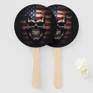 American Flag Skull Hand Fan