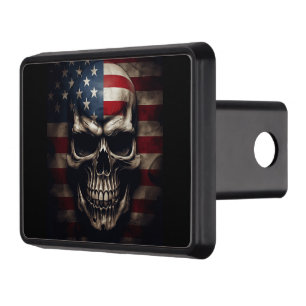 American Flag Skull Hitch Cover