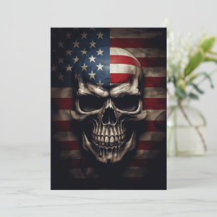 American Flag Skull Invitation