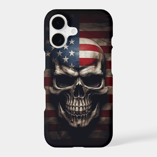 American Flag Skull  iPhone Case (Back)