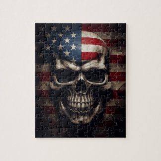 American Flag Skull  Jigsaw Puzzle