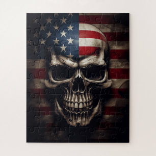 American Flag Skull  Jigsaw Puzzle
