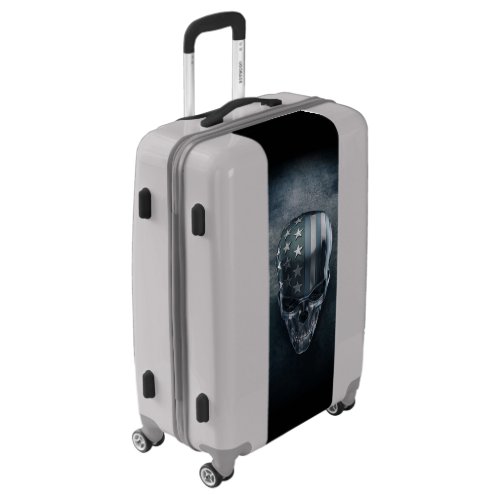 American Flag Skull Luggage Suitcase