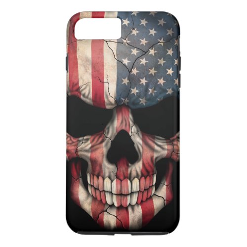 American Flag Skull on Black iPhone 8 Plus7 Plus Case