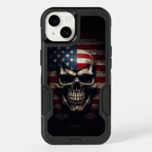 American Flag Skull  OtterBox iPhone 14 Case