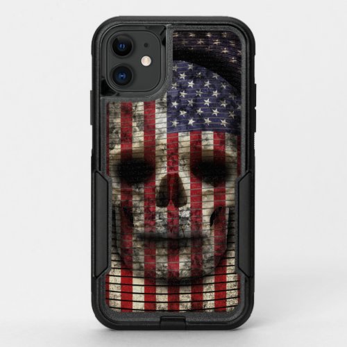 American Flag Skull OtterBox Commuter iPhone 11 Case