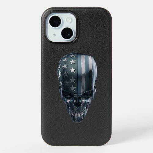 American Flag Skull iPhone 15 Case