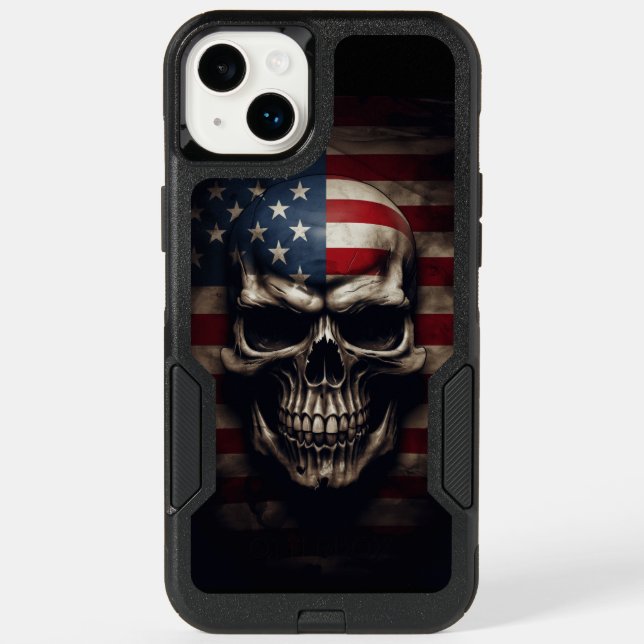 American Flag Skull  Otterbox iPhone Case (Back)