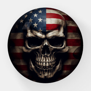 American Flag Skull  Paperweight