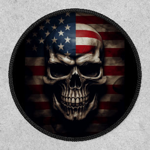 American Flag Skull  Patch