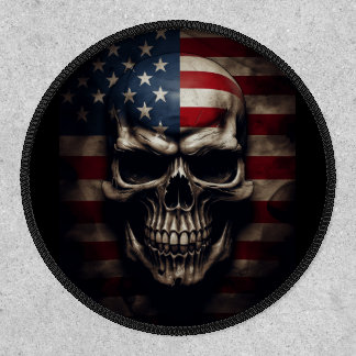 American Flag Skull Patch