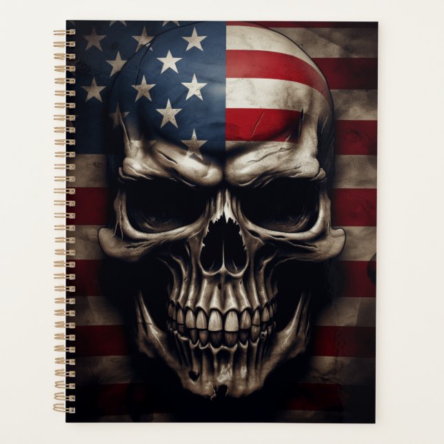 American Flag Skull  Planner (Front)