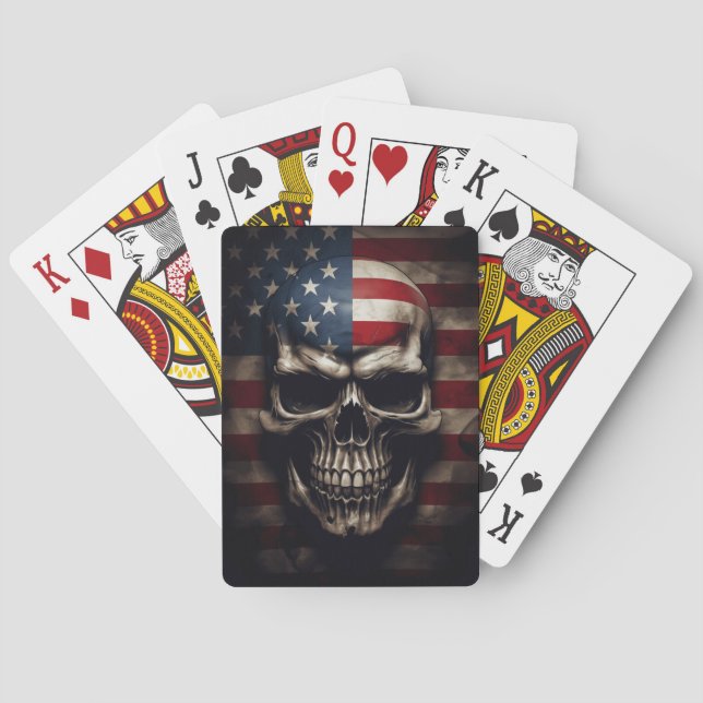 American Flag Skull Poker Cards (Back)