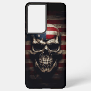American Flag Skull Samsung Galaxy S21 Ultra Case