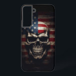 American Flag Skull  Samsung Galaxy S22  Case<br><div class="desc">Step into the realm of patriotic fervor with our collection featuring the iconic American Flag Human Skull design. This emblem of unwavering loyalty and national pride is now available across a range of stunning products, each meticulously crafted to capture the essence of resilience and honor. From eye-catching wall art to...</div>