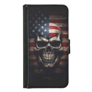 American Flag Skull Samsung Galaxy S5 Wallet Case