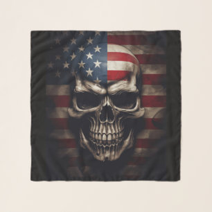 American Flag Skull  Scarf