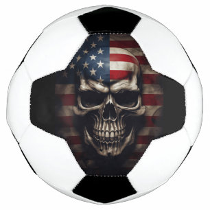 American Flag Skull Soccer Ball