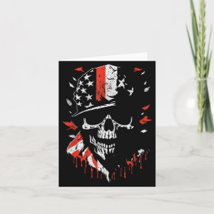 American Flag Skull Soldier Patriotic Military Gra Card