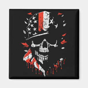 American Flag Skull Soldier Patriotic Military Gra Magnet