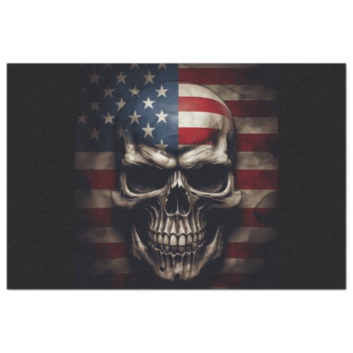 American Flag Skull  Tissue Paper