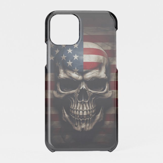 American Flag Skull  Uncommon iPhone Case (Back)