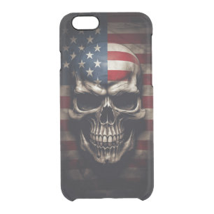 American Flag Skull Clear iPhone 6/6S Case