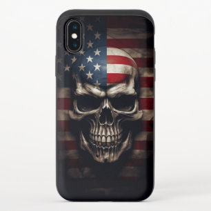 American Flag Skull iPhone X Slider Case