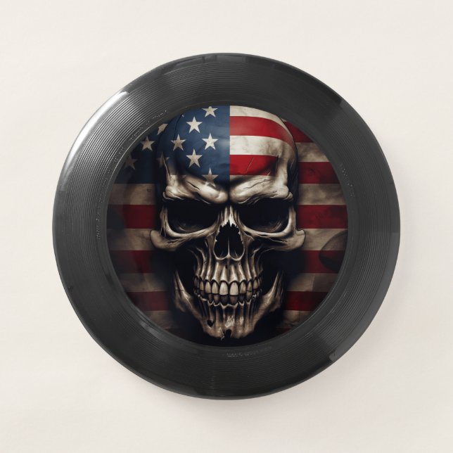 American Flag Skull  Wham-O Frisbee (Front)