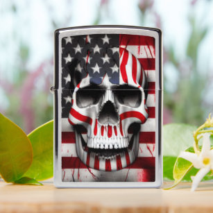 American Flag Skull Zippo Lighter