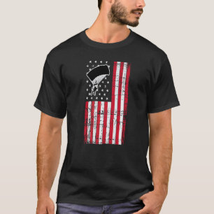 American Flag Skydiving Parachute Extreme Sports T-Shirt