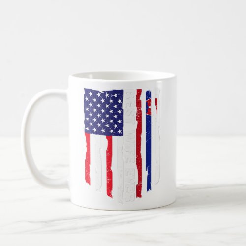 American Flag  Slovakia Flag Best Wife Ever Famil Coffee Mug